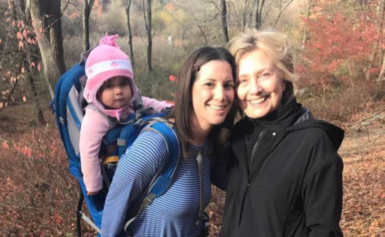 Former Democratic presidential nominee Hillary Clinton was spotted on Thursday walking in the woods in her hometown of Chappaqua, N.Y. (Facebook)