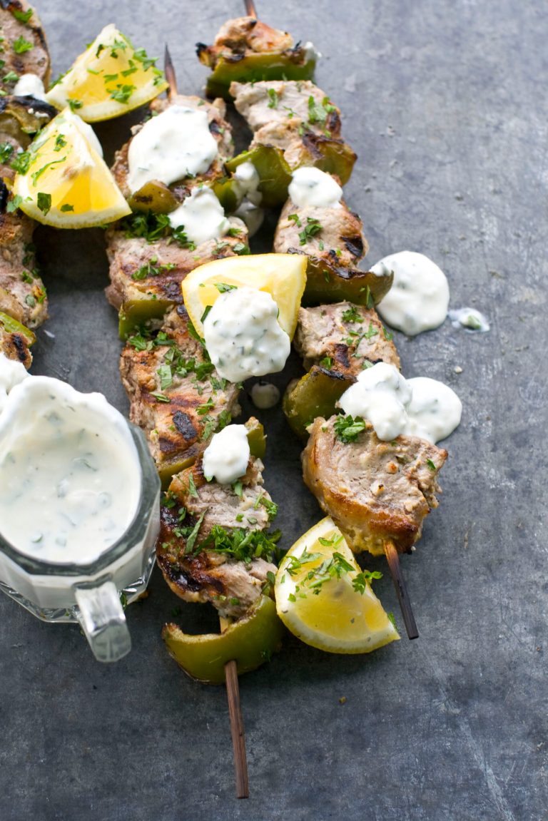   This image taken on May 30, 2012 shows a recipe for grilled herbed Greek lamb kebabs in Concord, N.H. (AP Photo/Matthew Mead)  