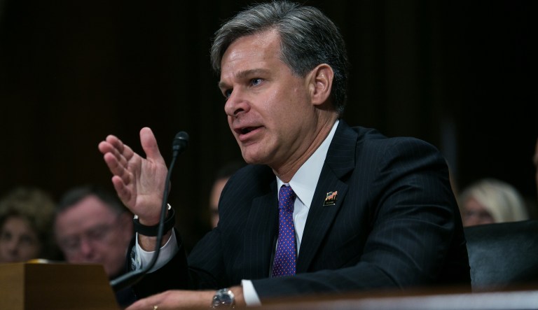 FBI Director nominee Christopher Wray testifies on Capitol Hill, Wednesday, July 12, 2017, at his confirmation hearing before the Senate Judiciary Committee. (Graeme Jennings/Examiner)