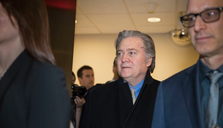 Former White House strategist Steve Bannon compared the Time's Up movement to the Tea Party's ability to exert its power. (AP Photo/J. Scott Applewhite)