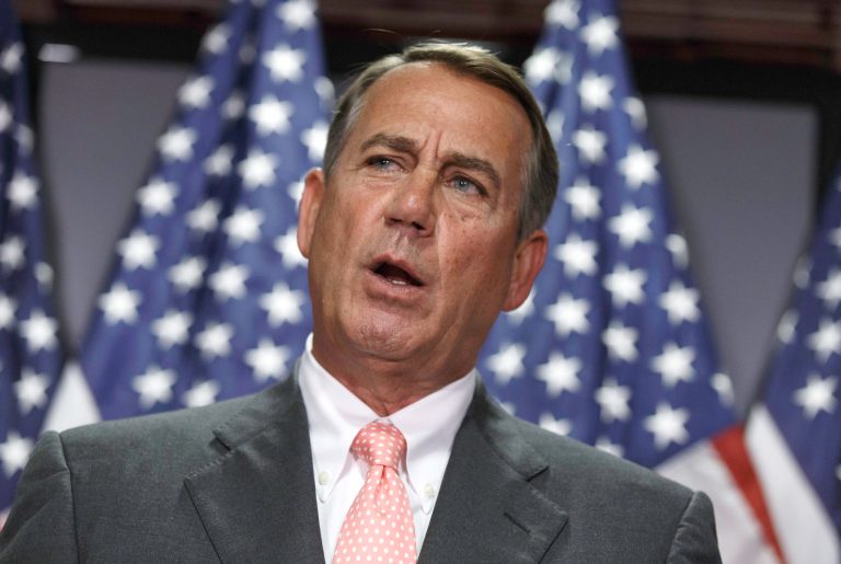 House Speaker John Boehner of Ohio meets with reporters on Capitol Hill in Washington, Tuesday, June 24, 2014. Boehner said he's 