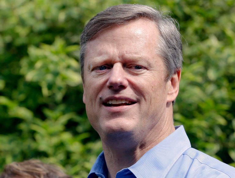 Republican gubernatorial hopeful Charlie Baker announces his campaign at his home in Swampscott, Mass., on Sept. 5. (AP Photo/Steven Senne)