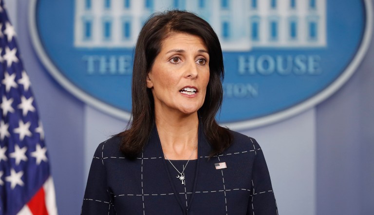 U.S. Ambassador to the U.N. Nikki Haley said she was the recipient of hate speech while attending the New York City Pride March Sunday afternoon. (AP Photo/Pablo Martinez Monsivais)
