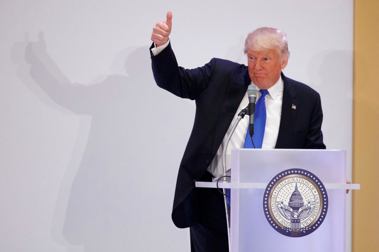 President Trump gives a thumbs-up as he speaks during the Leadership Luncheon at Trump International in Washington last week. (AP Photo/Evan Vucci)