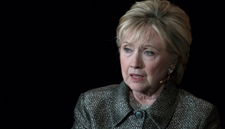 In a devotion for Clinton, the Rev. Bill Shillady had compared her November loss to Good Friday, the day Jesus was crucified. Shillady said Sunday, the day of Jesus' resurrection, was on the horizon. (AP Photo/Mary Altaffer)