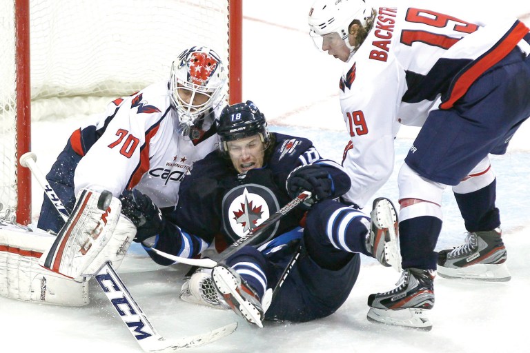 John Woods/AP/Canadian Press
Goalie Braden Holtby has made nine consecutive starts for the Capitals, a stretch in which they have gone 6-3 and he has three shutouts, including one of the Jets on Saturday.