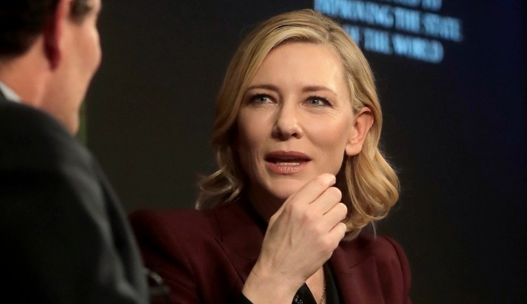 Actress Cate Blanchett, during an appearance at the World Economic Forum in Davos, Switzerland, said if she were to play first lady Melania Trump she wouldn't feed into the stereotypes pushed by the 