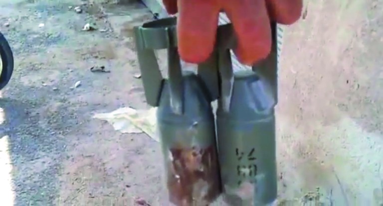 This citizen journalism image taken from video provided by Ugarit News, which has been authenticated based on its contents and other AP reporting, shows what Human Rights Watch says are cluster bombs dropped in Tamanea, Syria on Oct. 9, 2012. The New York-based Human Rights Watch said the use of such bombs in Syria's civil war is the latest sign of Syrian President Bashar Assad's disregard for his own people. Syrian government officials had no immediate comment. (AP Photo/Ugarit News via Human Rights Watch)