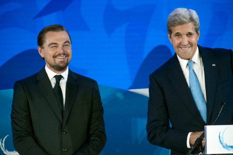 John Kerry addressed a panel Thursday night at the United Nations in New York at a screening of Leonardo DiCaprio's documentary, a climate change wake-up call named 