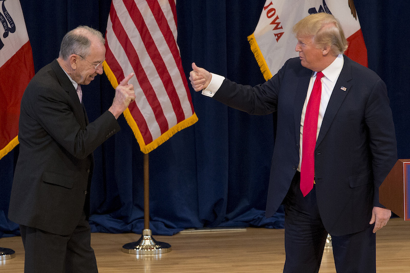 Did Grassley win Iowa caucuses for Trump?