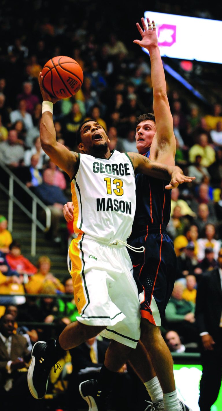 Richard Lipski/AP
Corey Edwards and George Mason will play in the Governor's Holiday Hoops Classic opener, and Taylor Barnette and Virginia will play in the second game Saturday.