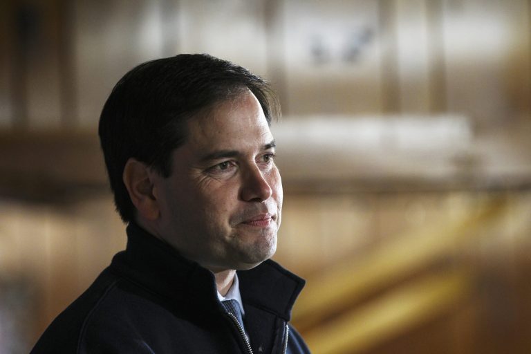 Republican presidential candidate Sen. Marco Rubio criticized President Obama Monday over his push to combat climate change amid heightened threats of terrorism from ISIS throughout Europe and the United States. (AP Photo/Cheryl Senter)