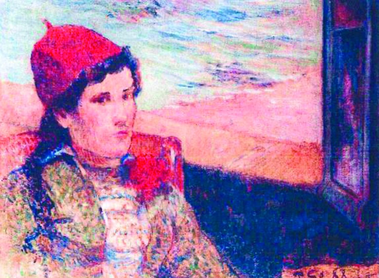 CORRECTS SPELLING OF PAUL GAUGUIN'S NAME This photo released by the police in Rotterdam, Netherlands, on Tuesday, Oct. 16, 2012, shows the 1898 painting 'Girl in Front of Open Window' by Paul Gauguin. Dutch police say seven paintings stolen from the Kunsthal museum in Rotterdam include one by Pablo Picasso, one by Henri Matisse, and two by Claude Monet. The heist, one of the largest in years in the Netherlands, occurred while the private Triton Foundation collection was being exhibited publicly as a group for the first time. (AP Photo/Police Rotterdam)