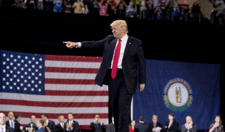 Trump's campaign website does not currently have any new events listed. (AP Photo/Andrew Harnik)