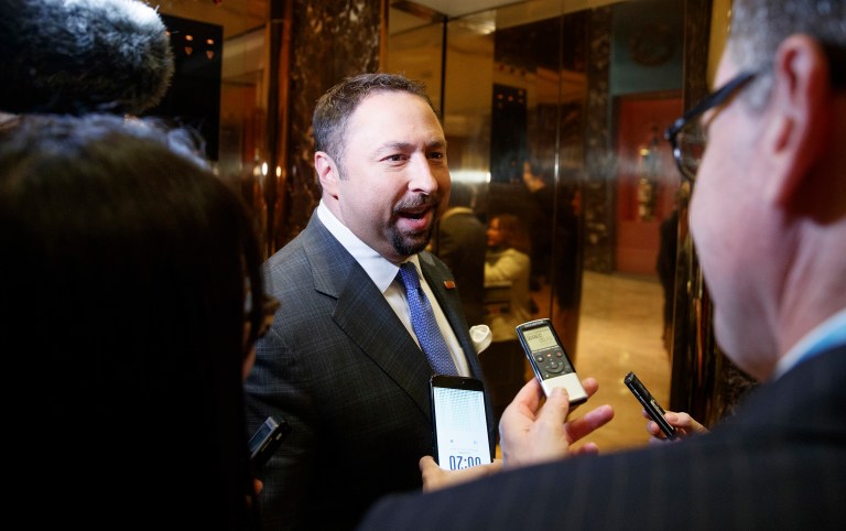 Jason Miller, communications director of President-elect Trump's campaign and transition teams, has backed out of a job in his boss's incoming administration. (AP Photo/ Evan Vucci)