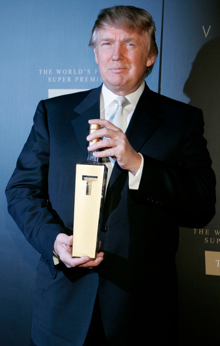 Democratic group suggests ties between President-elect Trump and Russia over Trump's vodka, marketed in Russia. AP Photo