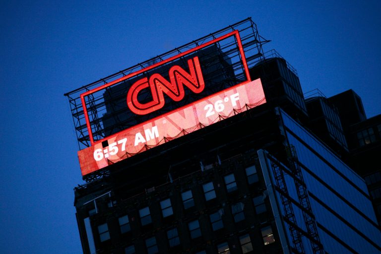 A billboard for CNN is shown Monday, Feb. 1, 2010 in New York. (AP Photo/Mark Lennihan)