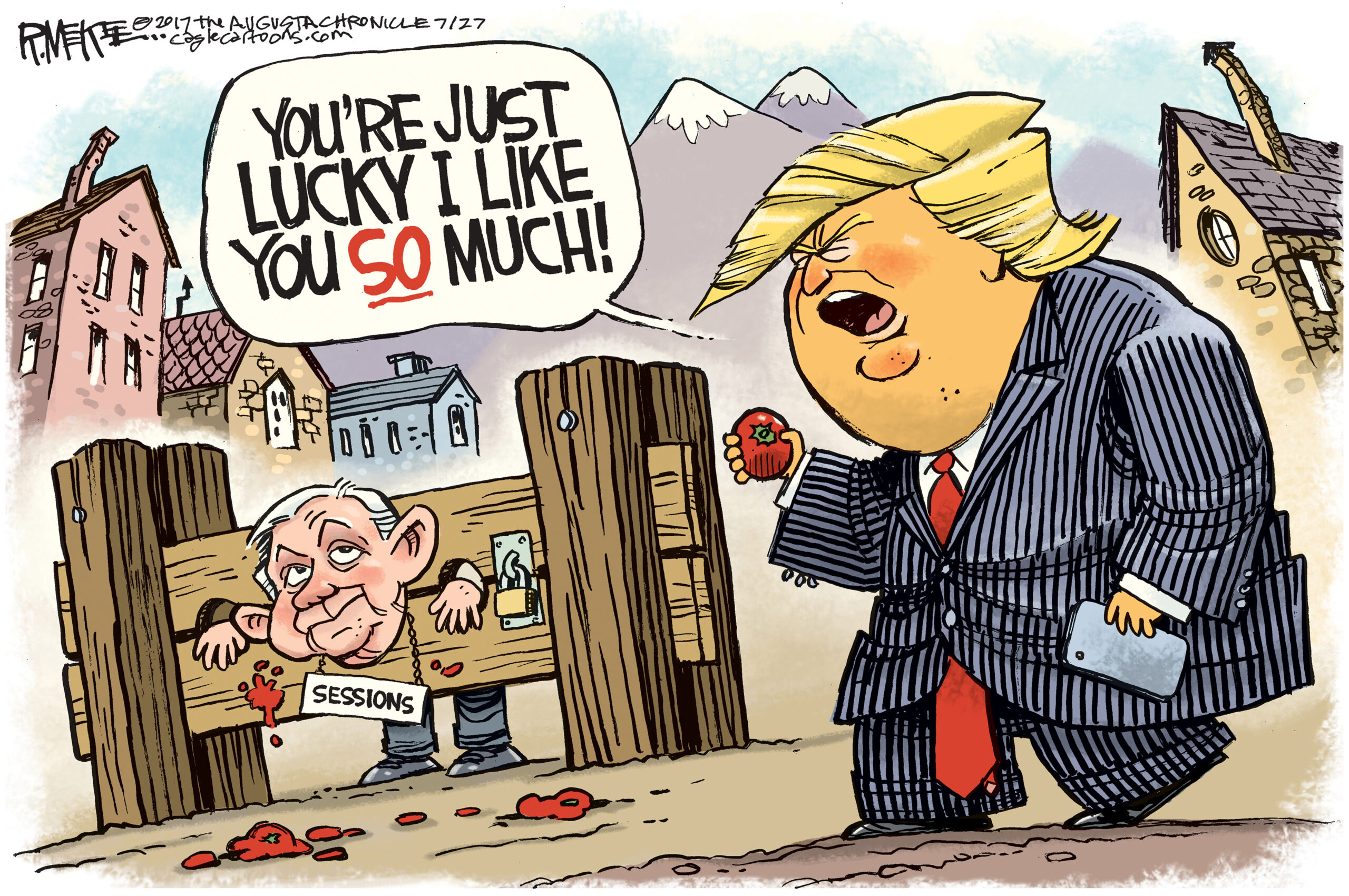 Editorial cartoon: You’re lucky I like you so much!