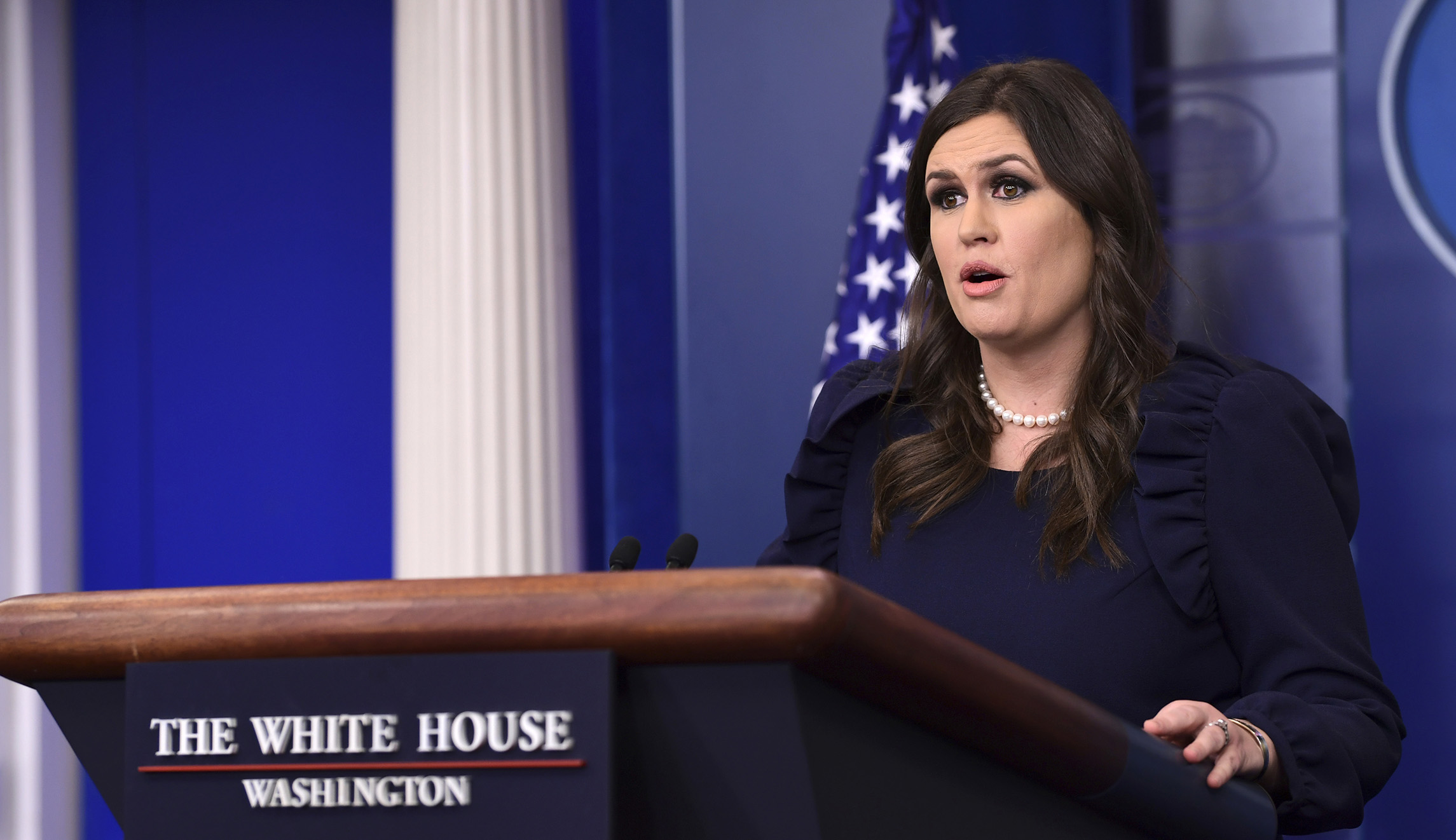 Sarah Sanders: No recording of Trump’s call with soldier’s widow, but others were in the room