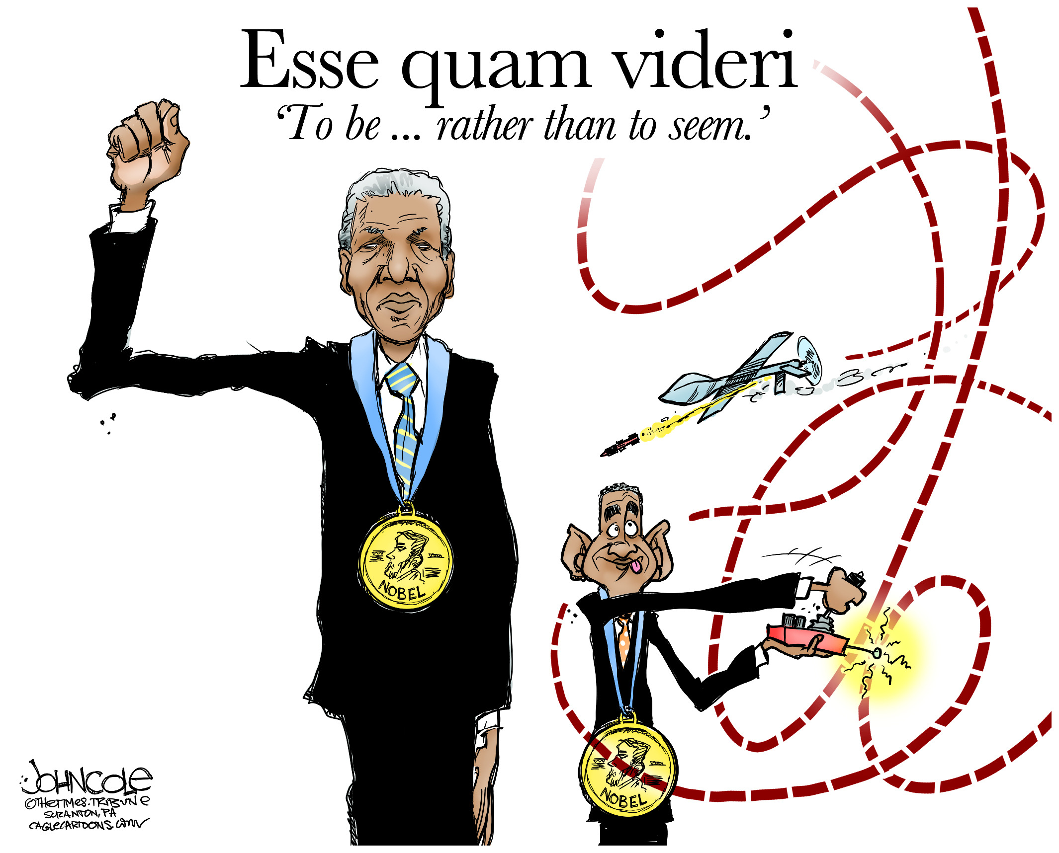 Editorial cartoon: Esse quam videri