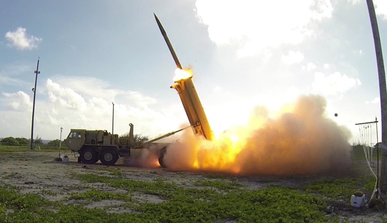The budget also includes money for other layers of the U.S. missile defense system, including the Terminal High Altitude Area Defense and the Aegis system, which can be deployed on ships or on land. (Missile Defense Agency photo)