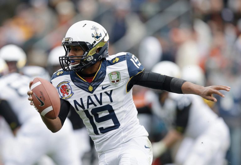 Ezra Shaw/Getty Images
Navy quarterback Keenan Reynolds helped the Midshipmen regain the Commander-in-Chief's trophy and qualify for a bowl game in 2012.
