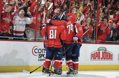 Greg Fiume/Getty Images
The Capitals clinched a playoff spot with a 4-2 win over the Panthers at Verizon Center on Thursday night. Washington plays at the Rangers in its season finale on Saturday.