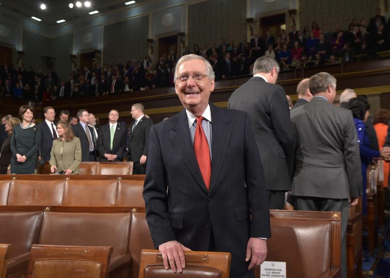 Senate Majority Leader Mitch McConnell will bring a former coal miner as his guest to Tuesday night's State of the Union address. (AP File Photo)