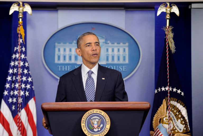 FILE - In this May 30, 2014, file photo, President Barack Obama speaks in the Brady Press Briefing Room of the White House in Washington following his meeting with Veterans Affairs Secretary Shinseki. Obama on Monday, June 2, 2014, described a surge in unaccompanied immigrant children caught trying to cross the Mexican border as an 