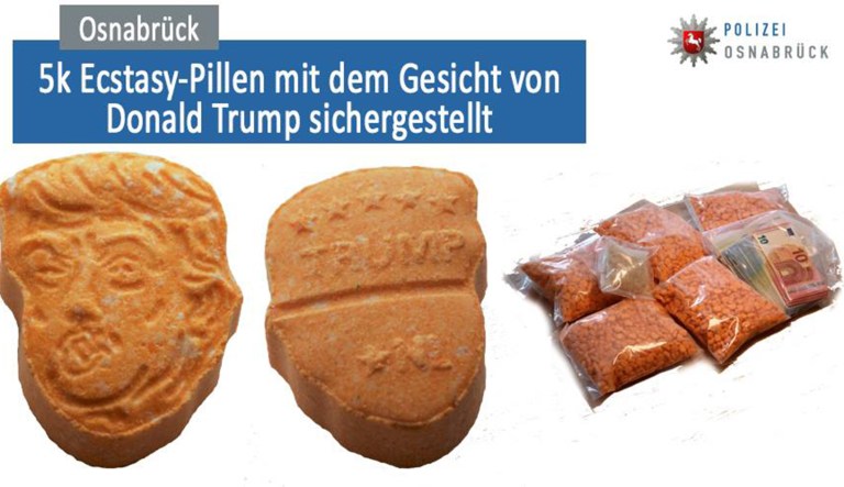 One side of the tablets feature the president's face, and the other is emblazoned with the name 