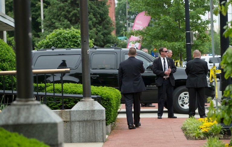 Donald Trump was said not to have been injured in the incident. (AP Photo/Pablo Martinez Monsivais)
