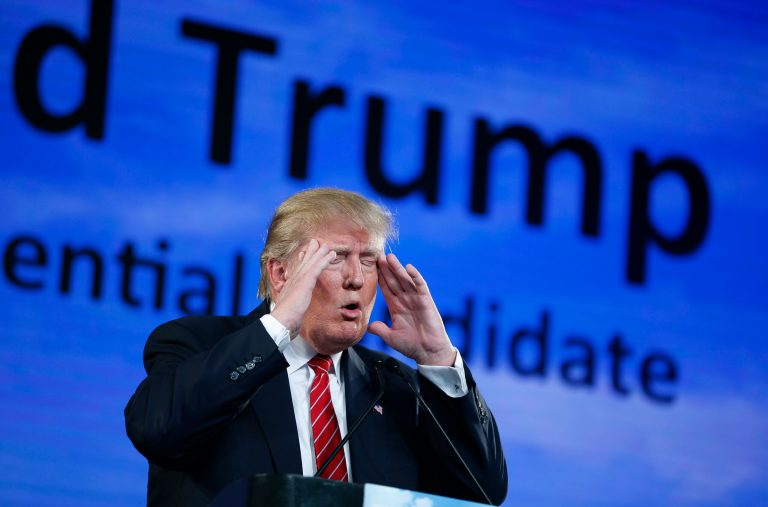 Republican presidential candidate Donald Trump speaks at FreedomFest Saturday, July 11, 2015, in Las Vegas. (AP Photo/John Locher)