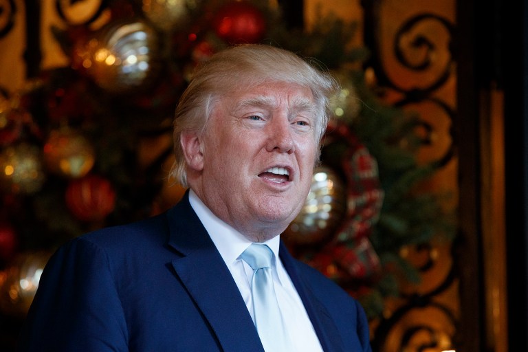 President-elect Trump chastised Democrats for being careless with their cybersecurity after WikiLeaks founder claimed a 14-year-old could have hacked their email systems. (AP Photo/Evan Vucci)