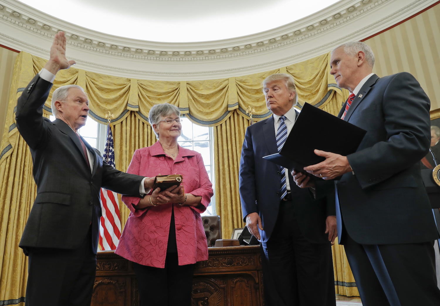 Sessions sworn in, warns of ‘dangerous’ rise in crime