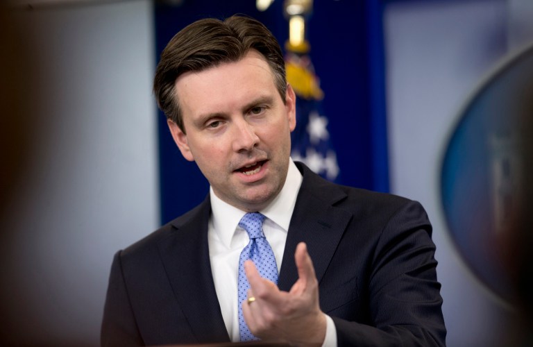 White House press secretary Josh Earnest dismissed the more than a dozen reported outbreaks of violence in Syria over the weekend as temporary and expected deviations from the ceasefire plan. (AP Photo/Carolyn Kaster)