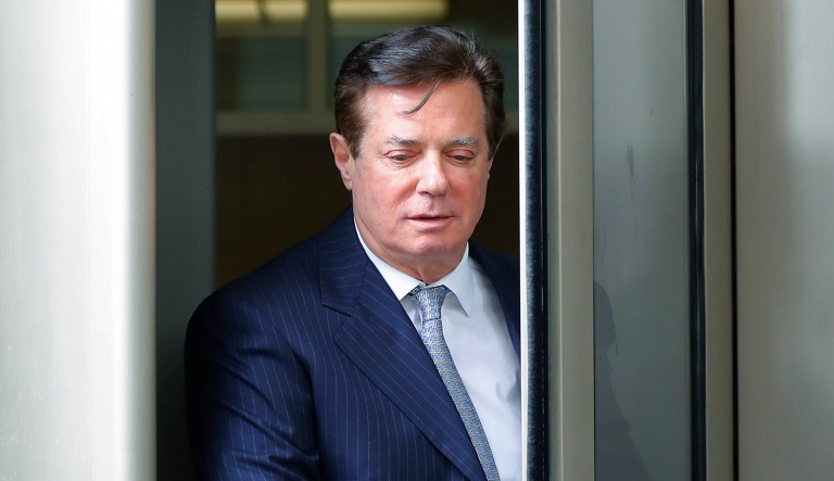 Paul Manafort, President Trump's former campaign chairman, will have to wear two GPS monitoring bracelets during his home confinement. (AP Photo/Pablo Martinez Monsivais)
