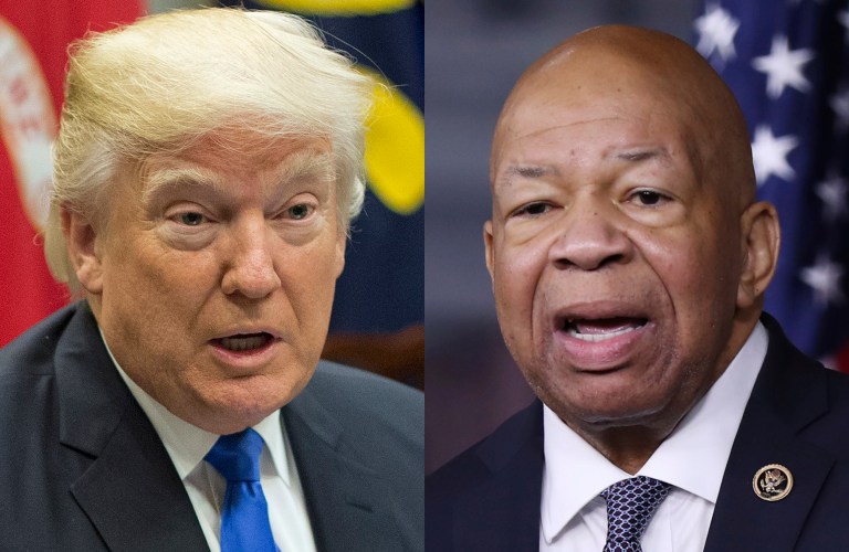 President Trump and Rep. Elijah Cummings, D-Md., spoke Wednesday by phone about increasing prescription drug costs, a White House official told the Washington Examiner. (AP Photos)