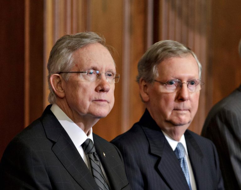 The U.S. Senate Tuesday rejected a House plan to convene a special committee of lawmakers to find a compromise on a spending plan that would fund the federal government.ÃÂ Sen. Majority Leader Harry Reid, left, and Minority Leader Mitch McConnell. (AP Photo)