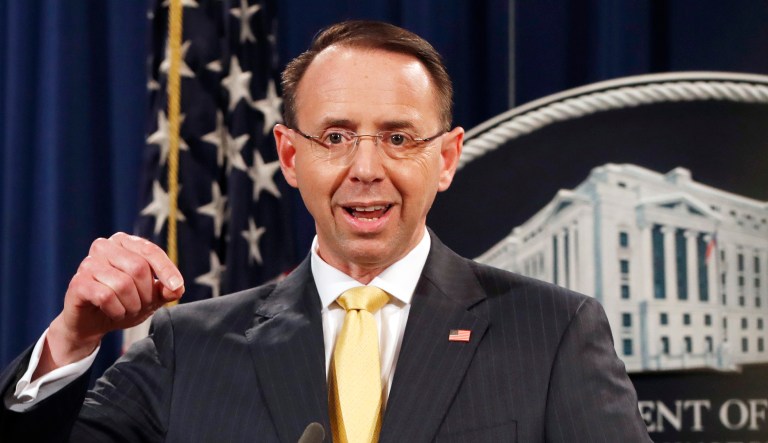 Deputy Attorney General Rod Rosenstein said the Department of Justice would use 