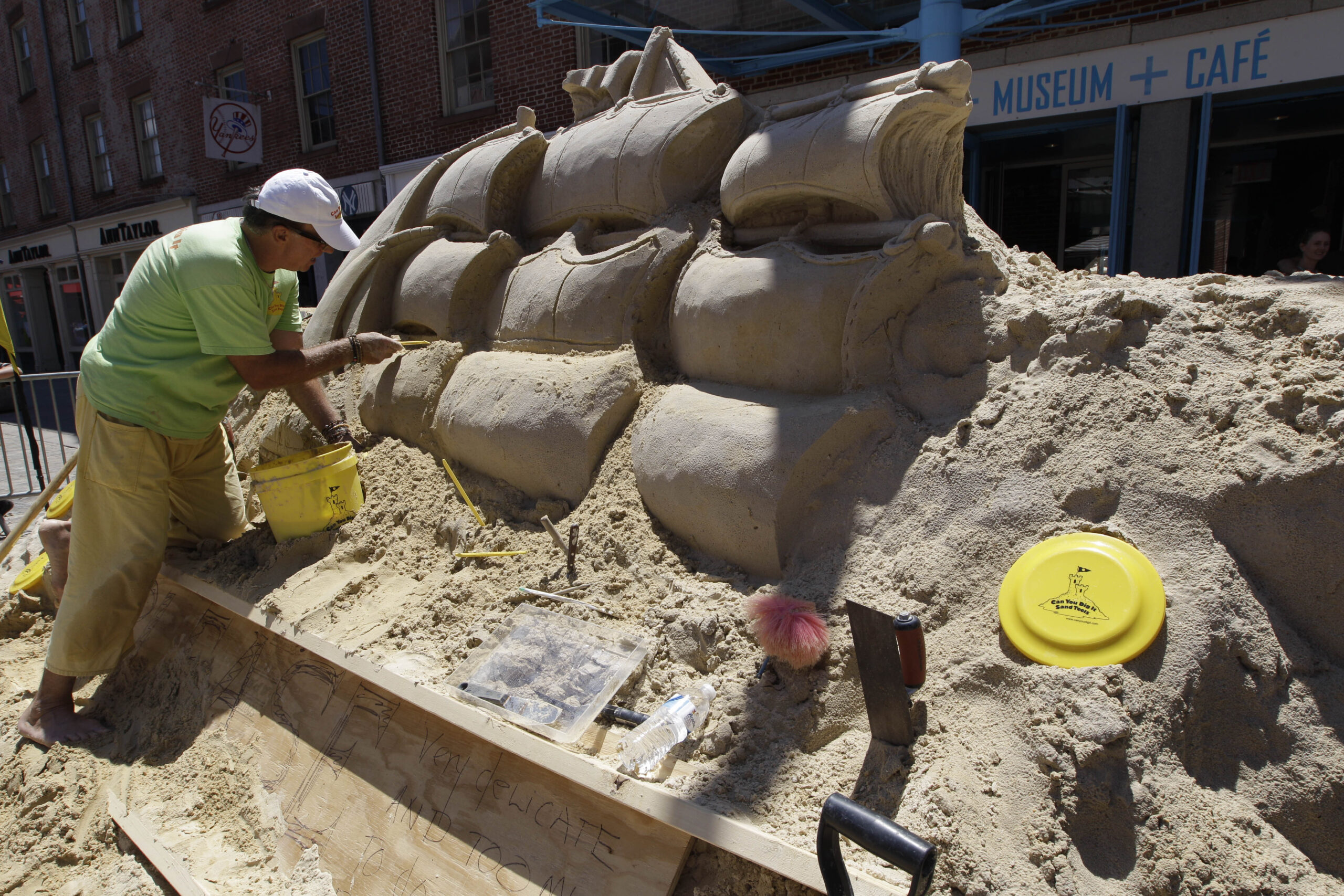 Artist faces wreckage of sandy NY tall ship