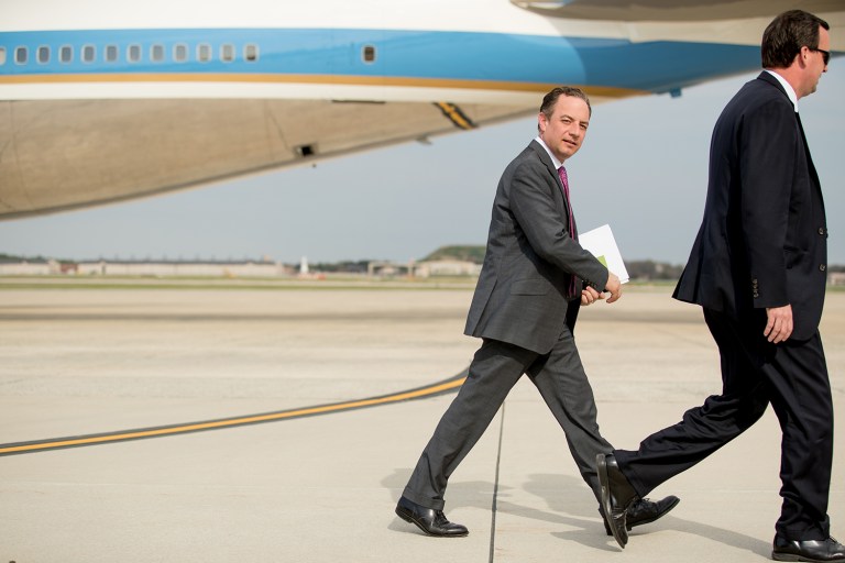Priebus added that it isn't a big deal that Trump didn't have a major legislative win, despite Trump's promises while on the campaign trail of major legislative achievements during his first 100 days, such as repealing Obamacare. (AP Photo/Andrew Harnik)