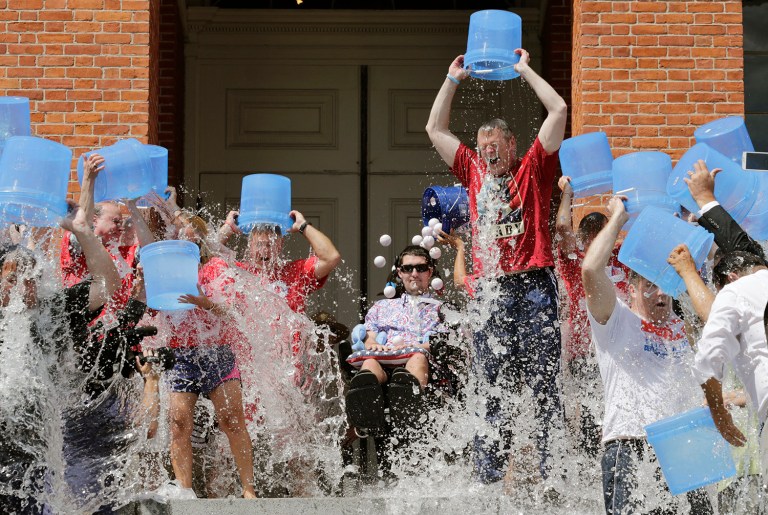 The Ice Bucket Challenge helped raise $115 million in an eight-week period in 2014. The funds helped lead to a significant medical breakthrough in research for ALS. (AP Photo/Charles Krupa)