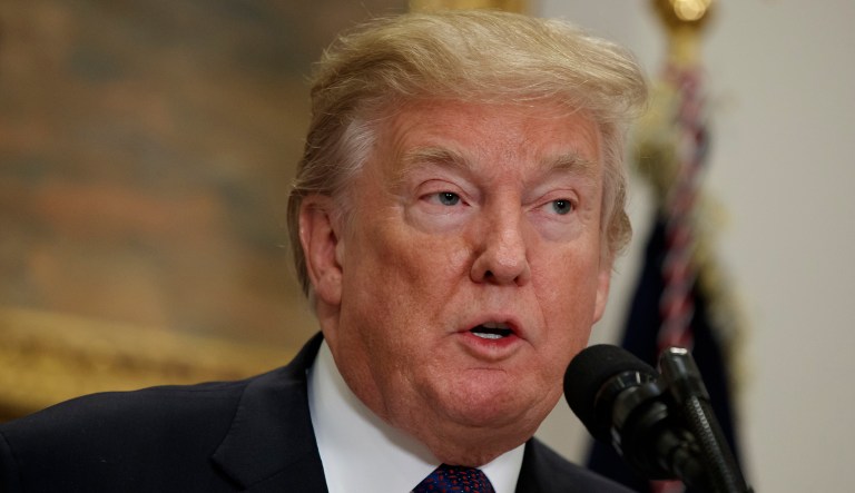 Dr. Ronny Jackson said he had recently given President Trump a dose of Sudafed, which he said likely dried Trump's mouth ahead of the speech. (AP Photo/Evan Vucci)