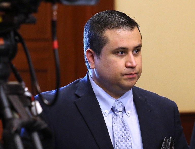 George Zimmerman arrives in the courtroom for closing arguments  in his murder trial July 12 in Sanford, Fla. (Joe Burbank/Getty Images)