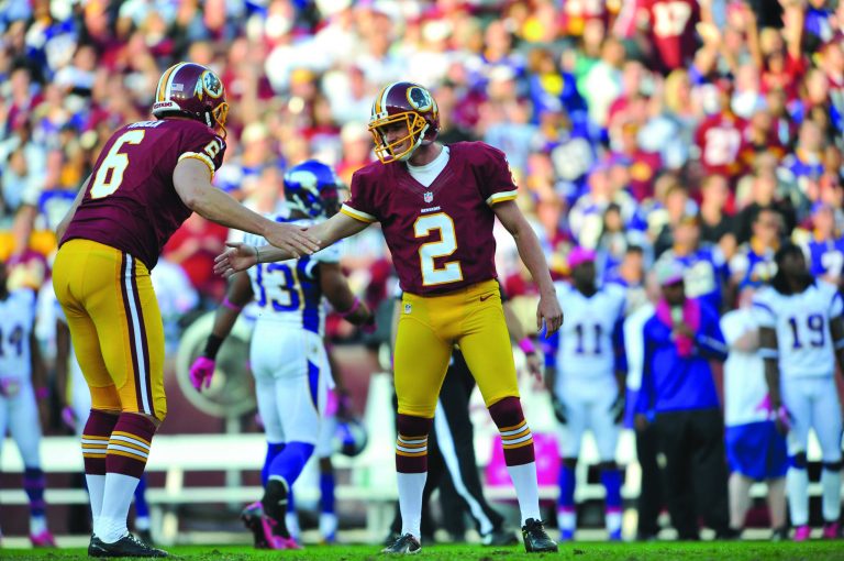 Larry French/Getty Images
Kai Forbath has made all 10 of his field goals this season for the Redskins, including a 50-yarder in his NFL debut vs. the Vikings.