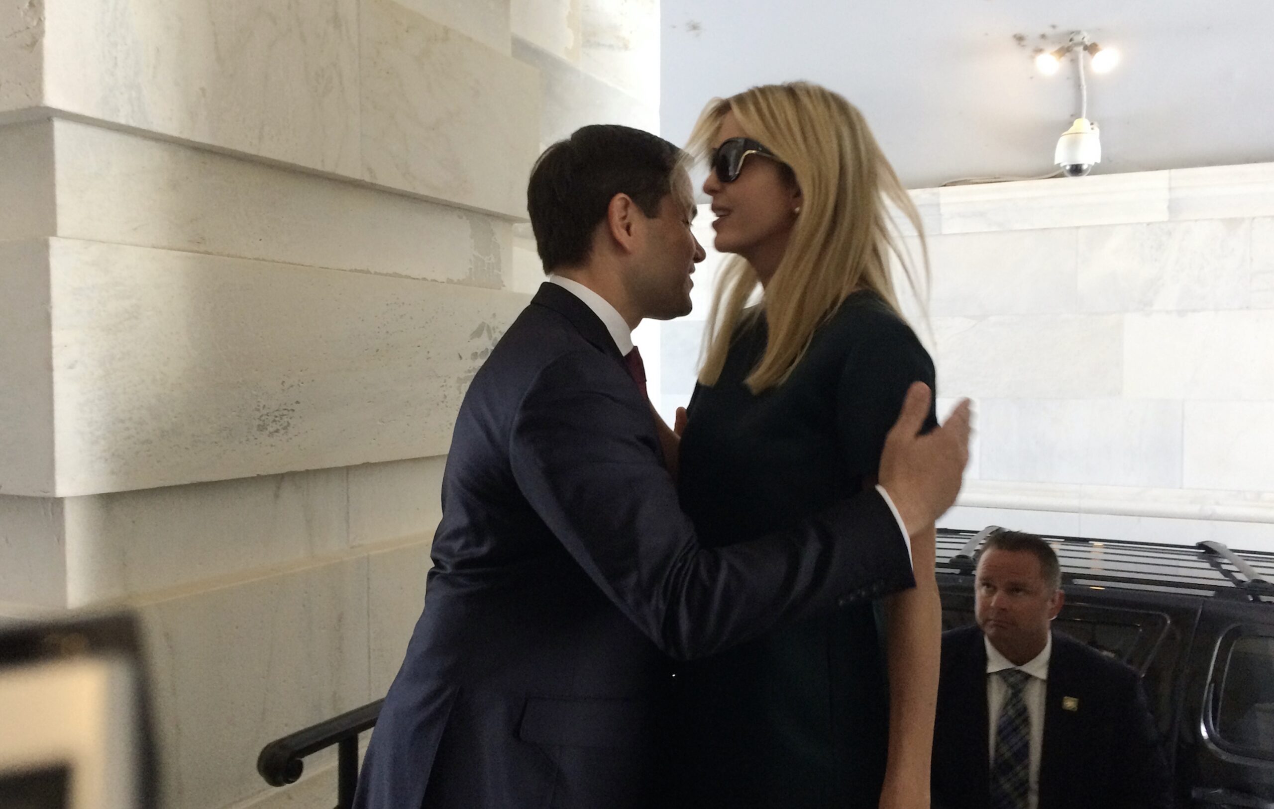 Marco Rubio responds to awkward hug with Ivanka Trump