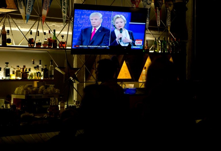 Only 66.5 million people watched the Republican and Democratic nominees sound off on each other. That figure was down 18 percent from the first debate on Sept. 26. (AP Photo)