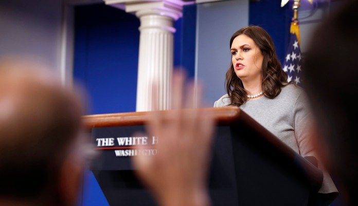 White House press secretary Sarah Sanders said the United States will participate in the 2018 Winter Olympics to be held in South Korea. "The protection of Americans is our top priority and we are engaged with the South Koreans and other partner nations to secure the venues." (AP Photo/Alex Brandon)