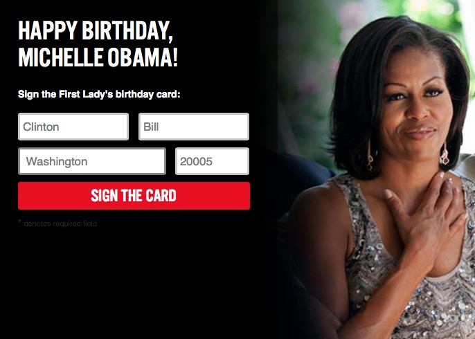 You guessed it: Michelle Obama’s 51st birthday is for fundraising