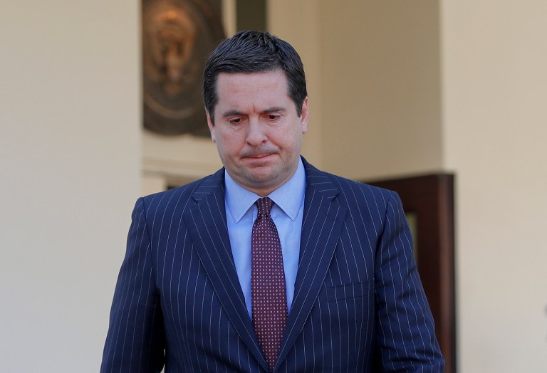 House Intelligence Committee Chairman Rep. Devin Nunes, R-Calif., met briefly with the rest of the committee Thursday morning, and according to one of those members, apologized after being questioned as to why he revealed he had seen intelligence memos concerning the Trump transition team without first sharing them with the rest of the committee. (AP Photo/Pablo Martinez Monsivais)